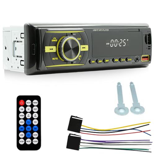 Autoradio Bluetooth 5.0, 1-DIN-Autoradio, FM Bluetooth 5.0 Auto Radio, MP3 Player mit 2 USB für Musikspielen und Aufladen, Freisprecheinrichtung/USB/AUX/TF/ MP3-Player, 7-Farbige Beleuchtung
