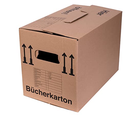 20 x Bücherkarton Umzugskarton Aktenkarton 500 x 300 x 350 mm bis 40 kg mit stabiler starker Doppelwelle, Menge wählbar von 5 bis 240 Stück