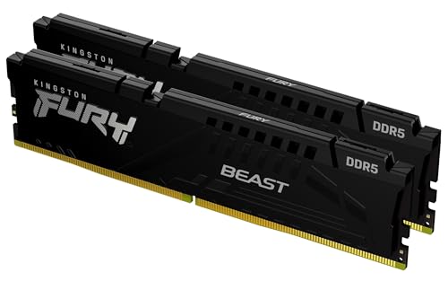 Kingston FURY Beast Schwarz DDR5 16GB (2x8GB) 6000MT/s CL30 DIMM Desktop Gaming Speicher Kit mit 2 AMD EXPO und Intel XMP - KF560C30BBEK2-16