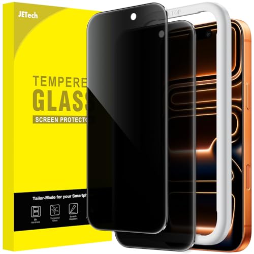 JETech Sichtschutz für iPhone 17 Pro Max 6,9 Zoll, Anti-Spy Gehärtete Glas Schutzfolie mit Einfachem Installationswerkzeug, 2 Stück