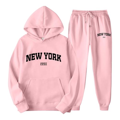 Figdews sport outfit damen set,Damen Jogginganzug Set Sweatshirt mit Hose Elegant Freizeitanzug,Sport Hosenanzug Langarm Hoodie Hausanzug