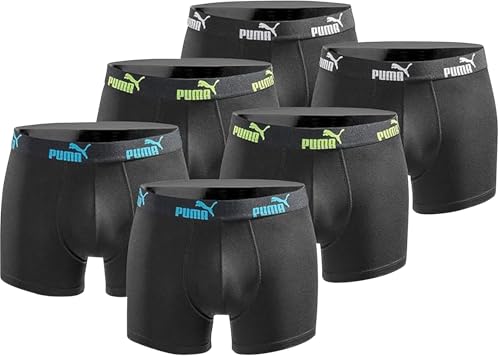 PUMA Boxershort 6er Pack Herren Basic Black Limited Edition - New Tripple Black- Gr.L