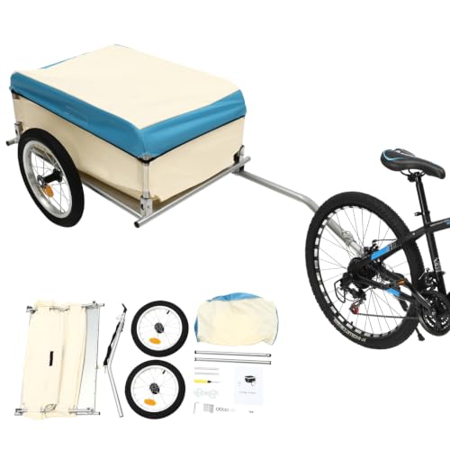 Fahrradanhänger 50 kg Lastenanhänger Transportanhänger Stahlrahmen 135cm | Fahrrad Anhänger Last Transport Handwagen mit Kupplung, Deichsel, für Einkäufe, Urlaub, Radtouren