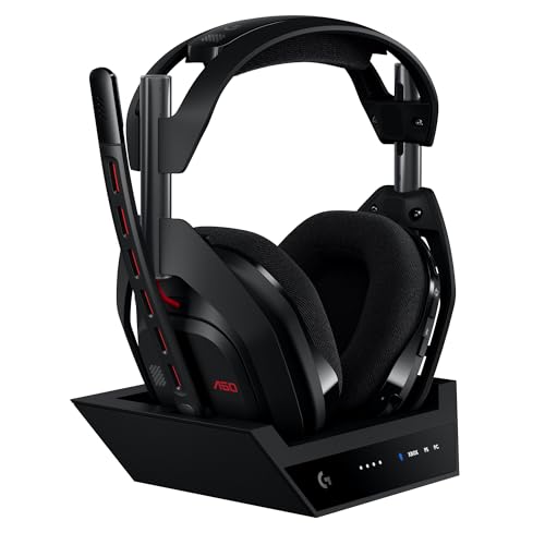 Logitech G Astro A50 Lightspeed Kabelloses Gaming-Headset + Basisstation | 5. Generation, 3-System-Umschaltung, USB-C, Xbox, PS5, PC/Mac, Bluetooth, kabelloses Headset mit Mikrofon für PC