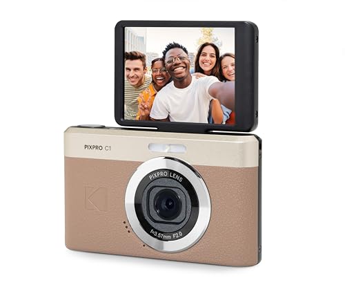 Kodak Pixpro C1 - Ultrakompakte Digitalkamera | 13MP BSI CMOS, 4X Zoom, 7.1 cm LCD-Bildschirm, LED-Blitz - Marron