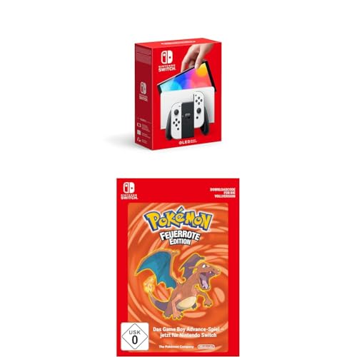 Nintendo Switch (OLED-Modell) Weiss + Pokémon Feuerrote Edition - Download Code