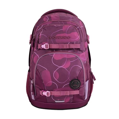 coocazoo Schulrucksack Porter, Berry Bubbles, rosa-pink ergonomischer & anpassbarer Tornister, höhen- & größenverstellbar, mit Brustgurt & Hüftgurt, leicht & individuell, ab der 3. Klasse