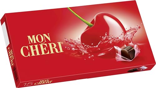 Ferrero Mon Chéri – Knackige Schokolade, fruchtiger Likör und eine aromatische Kirsche – 1 Packung à 15 Einzelpralinen