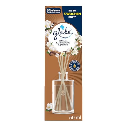 Glade Raumduft Diffuser, Für Zuhause und das Badezimmer, Mit natürlichen Ölen, Sensual Sandalwood & Jasmine, Hält 5 Wochen, 50 ml