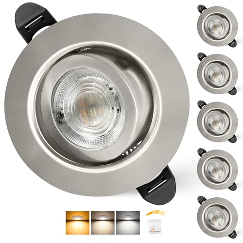 Aulaiyi LED Einbaustrahler 230V Dimmbar 68mm 5.5W IP44 LED Spot Ultra Flach