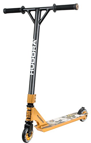 HUDORA Stunt-Scooter XR-25 Gold - Freestyle Roller für Jugendliche - Robustes T5-Aluminium - Maximales Gewicht 100 kg - ABEC 7 Kugellager - 54 x 30 x 20 cm