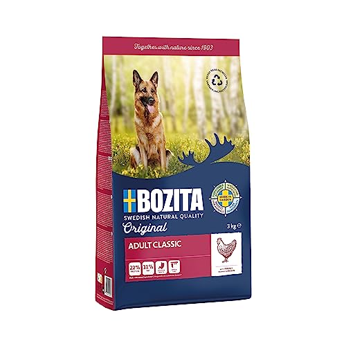 Bozita Hundefutter Original Adult Classic Huhn – 3 kg Trockenfutter für Hunde mit normalem Aktivitätsniveau – Ausgewogene, vollwertige Ernährung für gesunde und Vitale Erwachsene Hunde