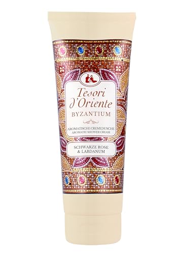 Tesori d'Oriente Cremedusche 'Byzantium' | aromatisches Duschgel mit schwarzer Rose und Labdanum | Duschcreme zur Körperpflege | Ritual für Körper & Sinne | 250ml