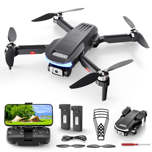 Drohne mit Kamera 4K, Faltbarer B15 Quadcopter für Anfänger mit Brushless Motor, FPV-Liveübertragung, Wegpunktflug & 3D-Flip, 36 Min Flugzeit (2 Akkus), unter 249g, C0