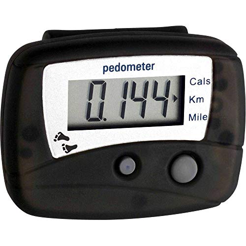 TFA Dostmann HiTrax Walk Elektronischer Schrittzähler, 42.2003, Entfernung (km/Meilen), Kalorienverbrauch, schwarz, L 48 x B 19 x H 36 mm