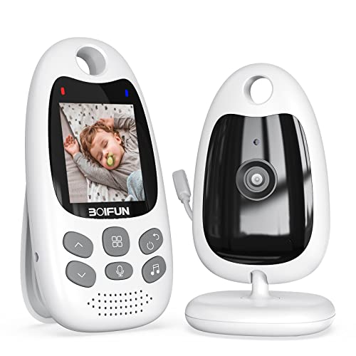 BOIFUN Babyphone mit Kamera Tragbares Vox-Funktion Temperatursensor Nachtsicht-Video-Babyfon 2 Zoll 2,4 Ghz, Intelligentes Standby Baby Monitor Gegensprechanlage Schlaflieder Lange Akkulaufzeit, 720p