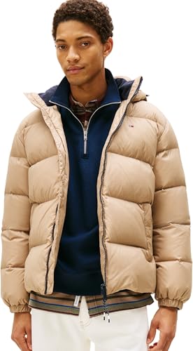 Tommy Jeans Herren Pufferjacke Essential Down Jacket Warm, Beige (Coastal Taupe), M