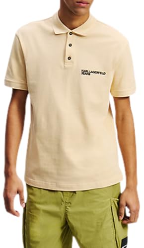 Karl Lagerfeld Jeans Regular Pique Polo, Men, Brown, Polo