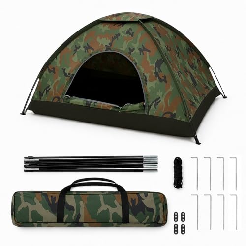 ARATERVIO Camping Zelt für 3-4 Personen, Leichtes Outdoor Zelt mit Schnellaufbau (Camouflage)