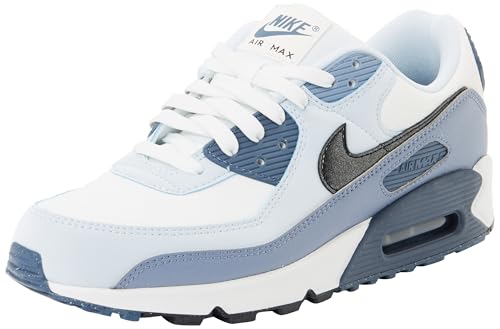 NIKE Damen WMNS AIR MAX 90 Sneaker, Summit White Black Ashen Slate Blue Tint, 36.5 EU