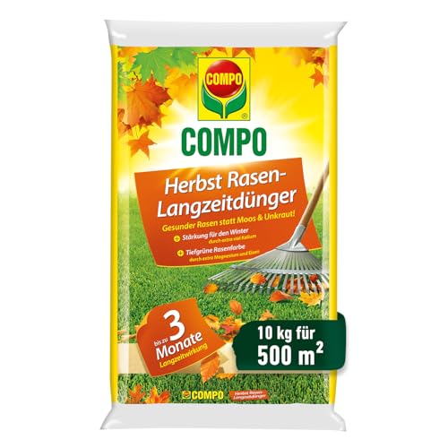 COMPO Herbstrasendünger mit Kalium, 10 kg für 500 m², Kaliumdünger