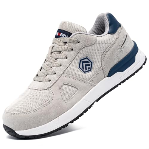 LARNMERN PRO Sicherheitsschuhe Herren Arbeitsschuhe mit Stahlkappe Leicht SRC rutschfest Sportlich Schutzschuhe Größe 44.5 EU
