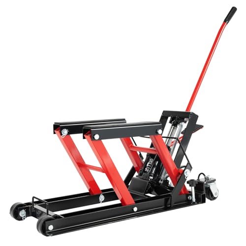 KEESUNG Hydraulischer Motorradheber, 680 kg Tragfähigkeit, Rot