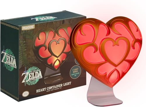The Legend of Zelda Heart Container Light - Offiziell lizenzierte Nintendo Lampe für Spielzimmer, 2 Lichtmodi, Stimmungsbeleuchtung Geschenk für Gamer | Paladone