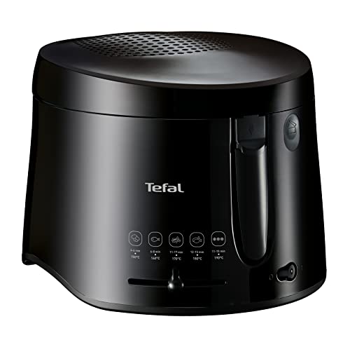 Tefal Maxi Fry Fritteuse, Cool Wall Technologie, bis zu 1,2 kg Fassungsvermögen, einklappbarer Griff, kompakte Größe, regelbares Thermostat von 150°C bis 190°C, schwarz, FF1078