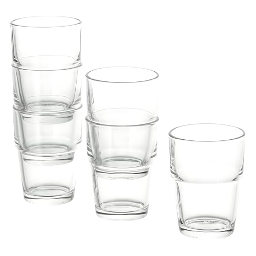 IKEA 6-er Set Gläser REKO STAPELBAR 170 ml - 9 cm hoch - Spülmaschinenfest