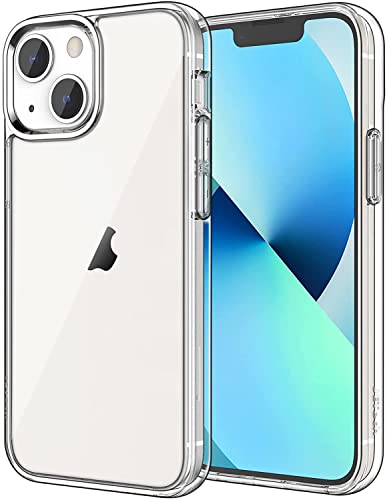 JETech Hülle für iPhone 13 Mini 5,4 Zoll, Nie Vergilbung Stoßfeste Stoßstange handyhülle, Anti-Kratzt Transparent Rückseite (Durchsichtig)