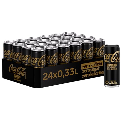 Coca-Cola Zero Sugar Zero Koffein - prickelndes Erfrischungsgetränk mit originalem Coke-Geschmack - ohne Zucker und ohne Kalorien - koffeinfreier Softdrink in Einweg Dosen (24 x 330 ml)