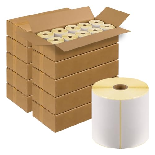 TMS PRO SHOP Thermo-Eco Versandetiketten, weiß, 10,16 x 15,24 cm, 475 Stück/Rolle, 100 Rollen, Art.-Nr. 611871 | Paket Etiketten | Versandlabel | Rollen Etiketten