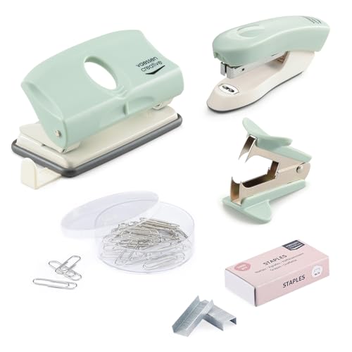 Vaessen Creative 1618-104 Schreibtisch Set, Mintgrün, 5 Stück, Ideal für das Büro, den Bastelraum oder die Schule, Mint green, One size