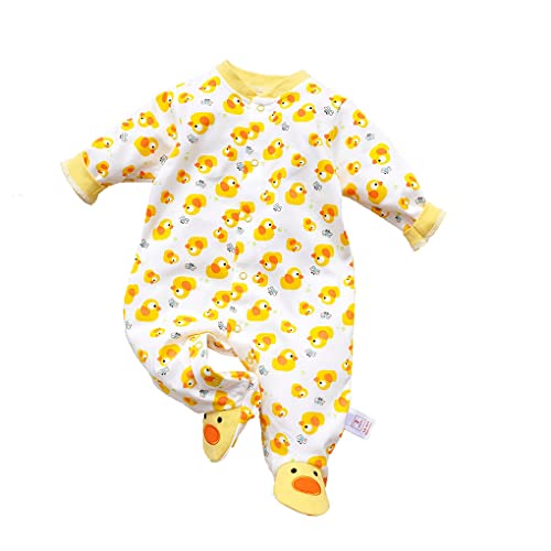KIDDLETOWN Baby Schlafanzug, Strampler Neugeborene, Baby Strampler Langarm, Babyschlafanzug Baumwolle, Schlafstrampler Pyjam Kleidung Neugeborene Schlafanzug für Mädchen Jungen 3-6 Monate