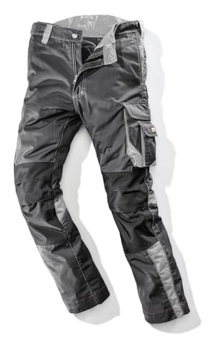 Bullstar Arbeitshose WORXTAR (Farbe schwarz/grau, Größe 48, mit Dehnbund, verstärkter Kniebereich, moderne Arbeitskleidung) 1041-0-104-48