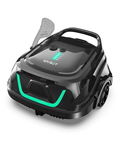 WYBOT A1/OS2010 Kabelloser Poolroboter, Poolroboter Akku 120 Min Laufzeit, Doppelsiebe, Reinigt Flache Aufstellpools Bis 100 M², Ideal für Poolroboter für Aufstellpool,Waldgrün