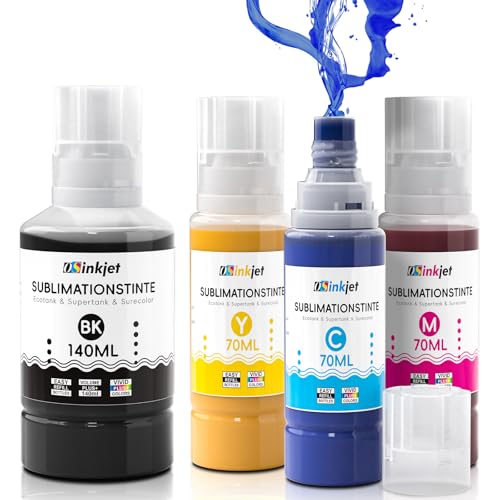 Osinkjet Sublimationstinte Kompatibel für Epson Ecotank ET-1810 ET-2810 ET-2820 ET-2870 ET-2861 ET-2862 ET-15000 ET-8550 ET-2850 ET-2856 ET-2811 ET-2876 (Schwarz,Cyan, Magenta,Gelb)