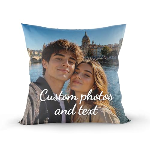 KKSTAMP Kissen mit Foto Personalisiert, Fotokissen Gestalten Eigenes Bild, Erinnerungskissen Individuell, Persönliches Geschenk für Familie Partner Freunde (Foto 1-1)