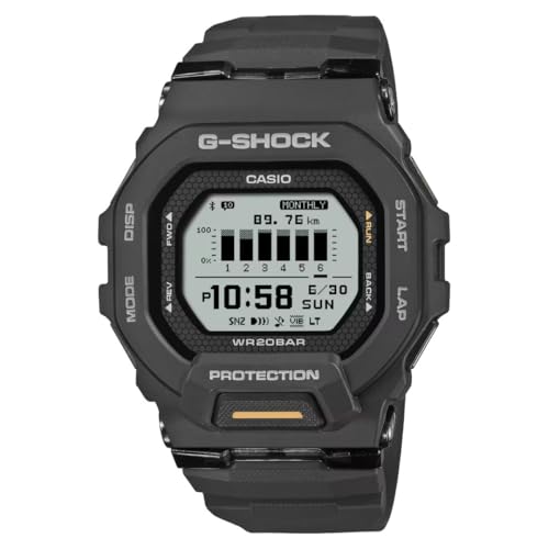 Casio G-Shock G-Squad Digitaluhr GBD-200-1A1ER mit Bluetooth, Quarzwerk, Schrittzähler, Trainingsfunktionen, Stoppuhr, Countdown-Timer, 200 Meter Wasserdicht, Schwarz