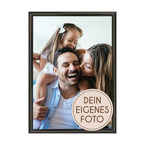 Wackadoo personalisierte Geschenke mit Bilderrahmen 10x15 Schwarz Fotodruck Bild Geschenk für Frauen und Männer Poster mit Wunschmotiv eigenes Foto