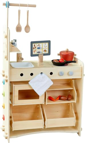 HABA Creative Play 3 in 1 - Spielküche, Kaufladen & Werkstatt für Kinder ab 3 Jahren - Werkzeugloser Aufbau & Einfacher Wechsel - 2011830001