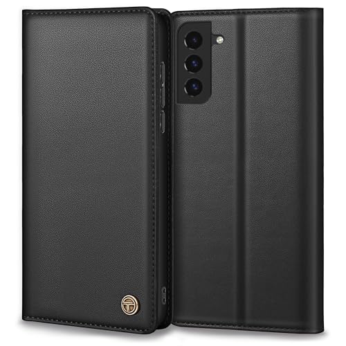 Handyhülle für Samsung Galaxy S22 Hülle, Premium PU Leder Schutzhülle für Samsung S22 Hülle Wallet Kartenfach Standfunktion Flip Case for Galaxy S22 Klappbar, Schwarz