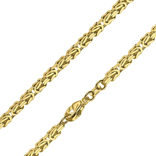trendor Königskette Collier Gold auf 925 Silber 2,8 mm Breite wunderschöne Geschenkidee, Halsschmuck für Damen und Herren, 51570-60 60 cm