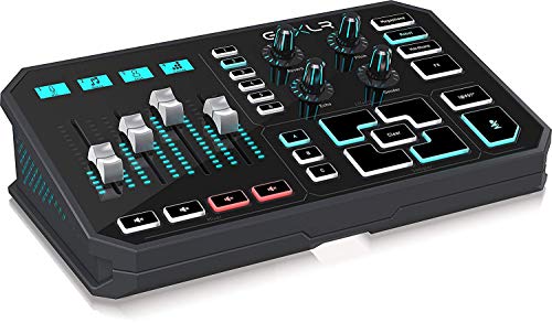 TC Helicon GoXLR Revolutionäre Online-Broadcasting-Plattform mit 4-Kanal-Mixer, Motorisierten Fadern, Soundboard und Voice-Effekten, Unterstützt Windows 7, 8, 10 & 11, Schwarz