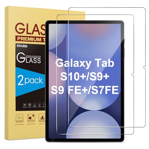 SPARIN Panzer Schutz Glas für Samsung Galaxy Tab S10 Plus/Tab S9 FE Plus /S9 Plus 12,4 Zoll, Schutzfolie für Galaxy Tab S10+/S9+/S8+/S7 FE, 2 Stück
