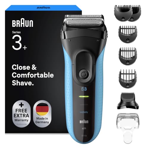 Braun Rasierer Herren Elektrisch Series 3+, Rasierapparat, 3010BT, Blau