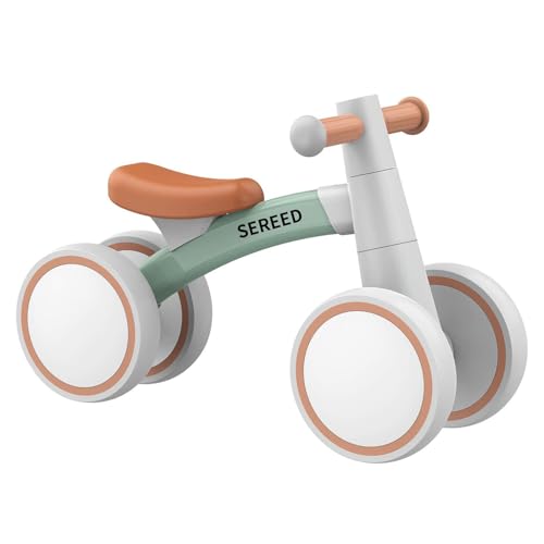 SEREED Kinder Laufrad ab 1 Jahr, Lauflernrad Spielzeug für 12-24 Monate Baby, Erstes Fahrrad ohne Pedal mit 4 Rädern für Jungen und Mädchen, Kleinkinder Erste Geburtstag Geschenk, Grün