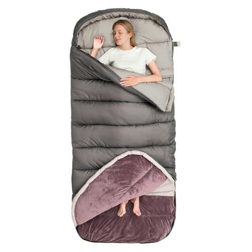 BISINNA Winter-Schlafsack Erwachsene 0°C Komfortzone - XL Extra Groß & Breit, 3,5kg Schwerlast Camping Schlafsack für Statisches Camping & Winter-Camping (230x90cm)