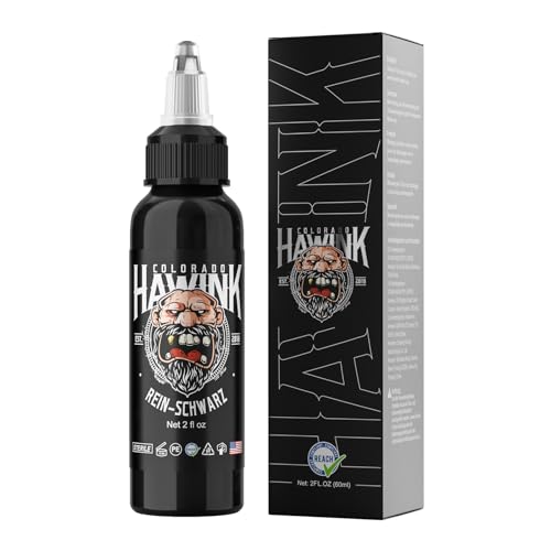 HAWINK Tattoo Farbe Black 2oz (60ml) 1 Flaschen Rein Schwarz Tinten Professionel Tattoo Zubehör Ink TI203DE-60-001